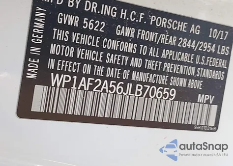 2018 Porsche Macan Turbo z USA, uszkodzony, nr VIN WP1AF2A56JLB70659